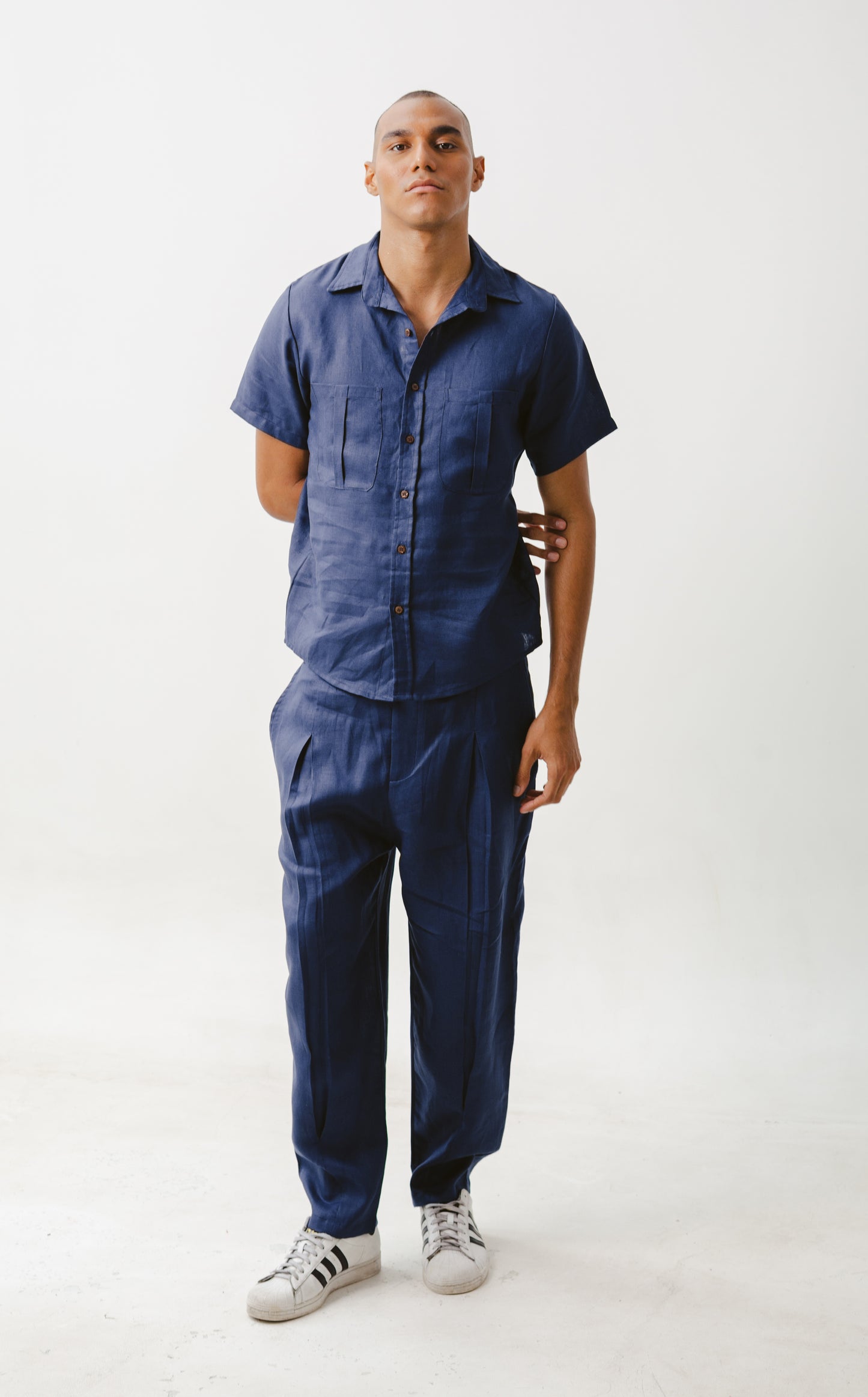 Camisa Lino marino