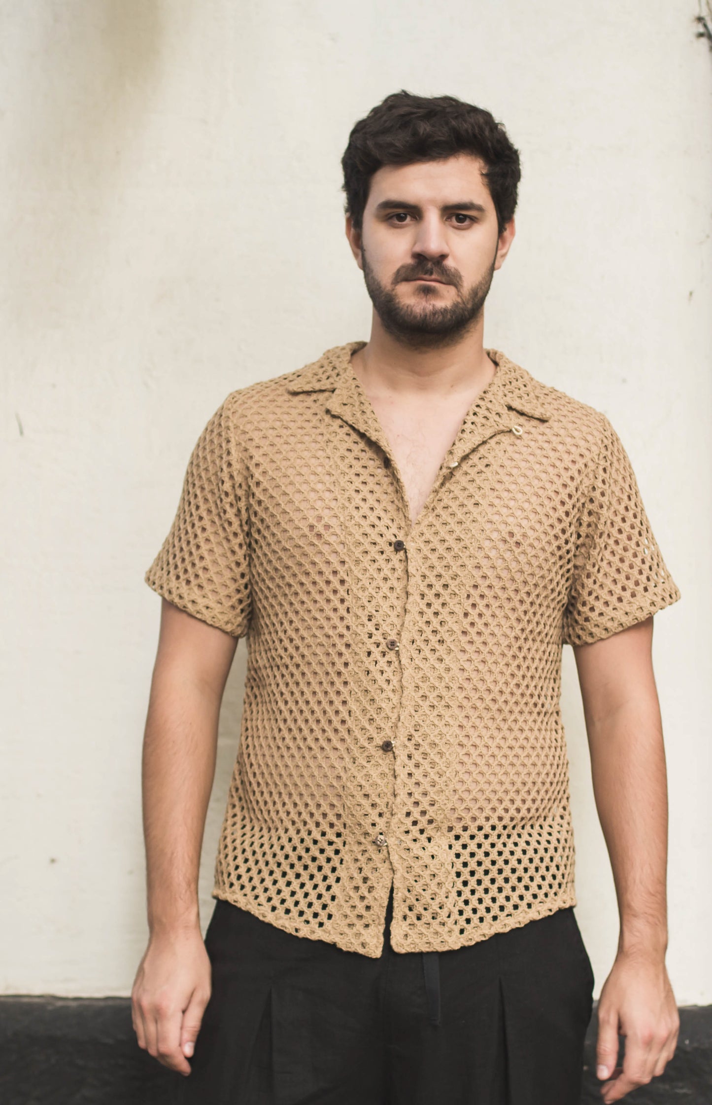 Camisa Gotas camel