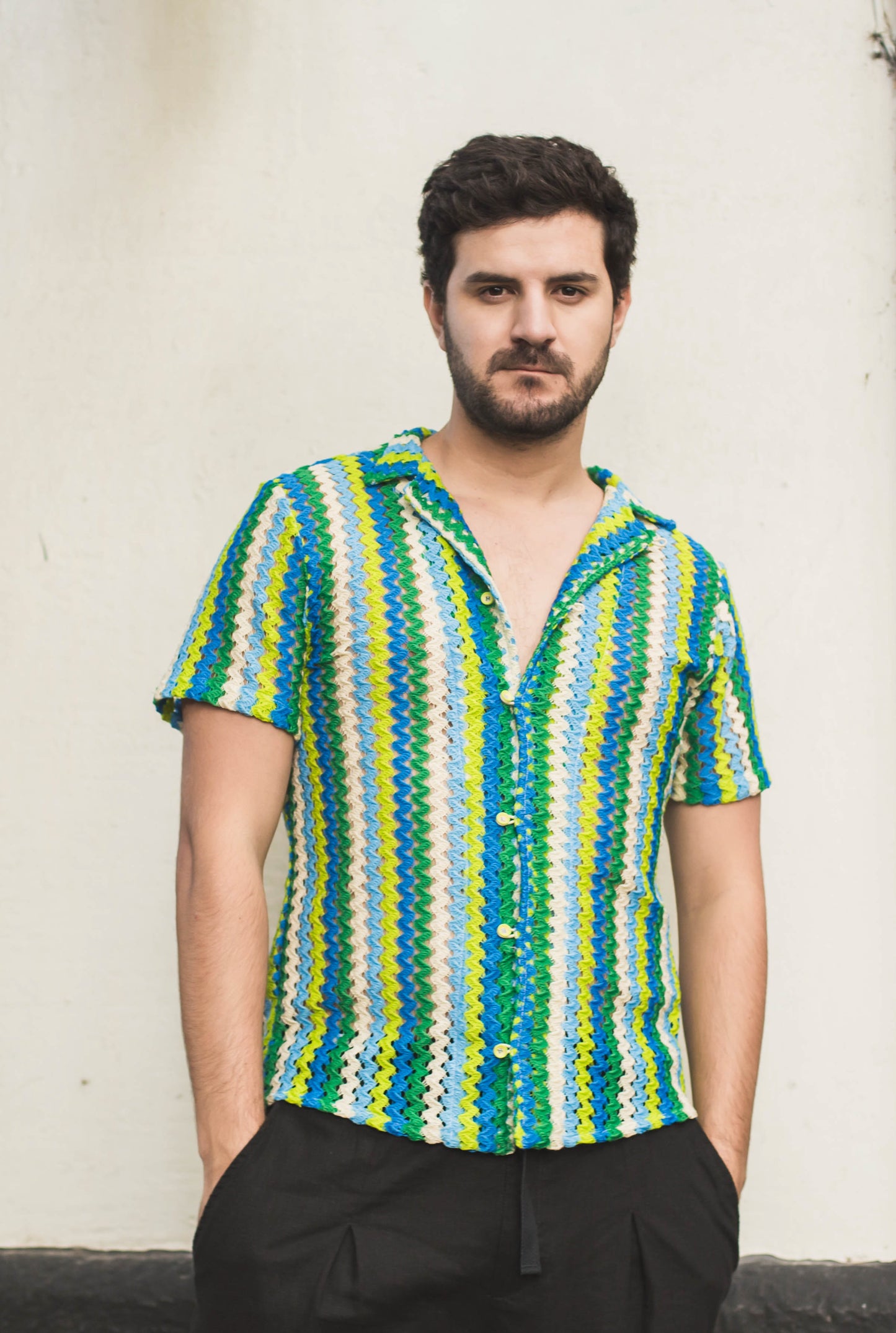 Camisa Gotas psico verde