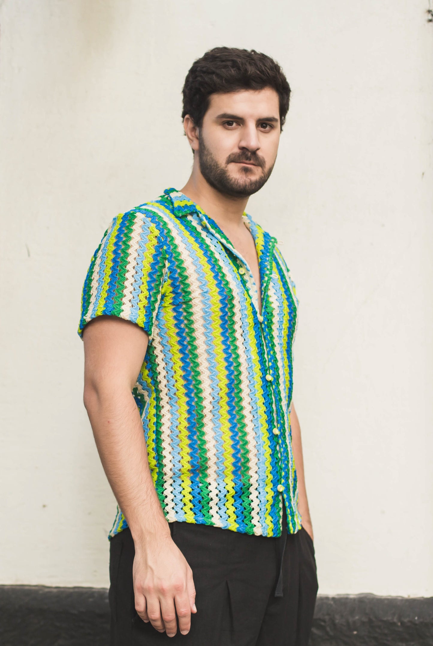 Camisa Gotas psico verde